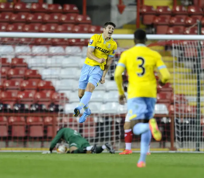 Framed Print : Jake Gray's Goal Celebration: Bristol City U21s vs Crystal Palace U21s, 15th September 2014 Framed Print : Jake Gray's Goal Celebration: Bristol City U21s vs Crystal Palace U21s, 15th September 2014