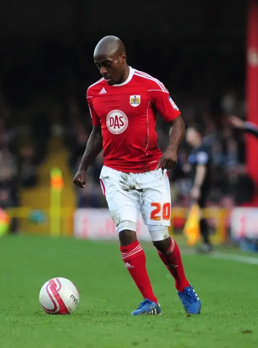Framed Print : Jamal Campbell-Ryce in Action: Championship Showdown between Bristol City and Burnley at Ashton Gate Stadium (2011)