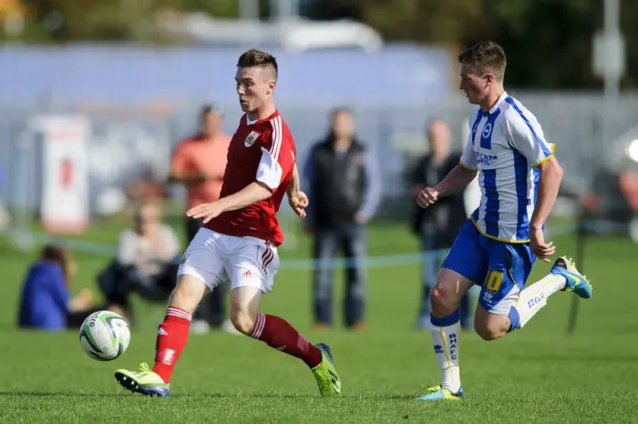 Framed Print : Jamie Horgan in Action: Bristol City U18 vs Brighton & Hove Albion U18, October 5, 2013 - Football Match Framed Print : Jamie Horgan in Action: Bristol City U18 vs Brighton & Hove Albion U18, October 5, 2013 - Football Match