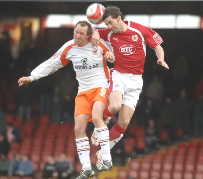 Framed Print : Jamie McAllister in Action: Bristol City vs Blackpool