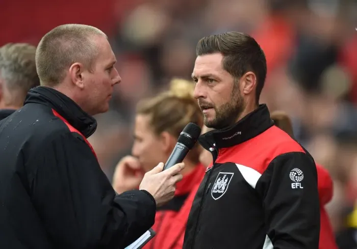 Framed Print : Jamie McAllister of Bristol City U21s Interviewed at Ashton Gate During Bristol City vs Newcastle United Match, 2016