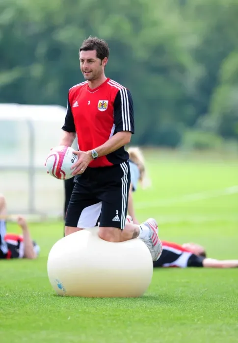 Framed Print : Jamie McAllister: Unwavering Focus in Bristol City FC's Pre-Season Training