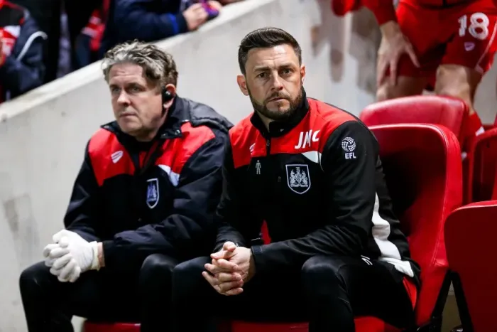 Framed Print : Jamie McAllister Watches Intently as Bristol City Takes on Huddersfield Town Framed Print : Jamie McAllister Watches Intently as Bristol City Takes on Huddersfield Town