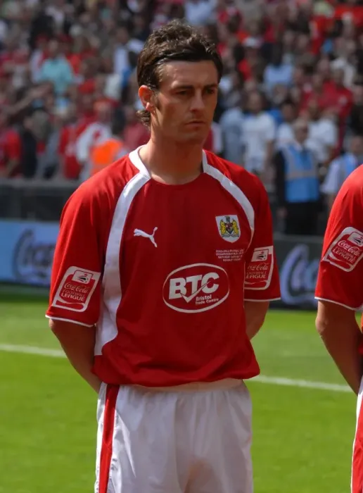 Framed Print : Jamie McAllister's Euphoric Moment: Bristol City's Play-Off Final Triumph