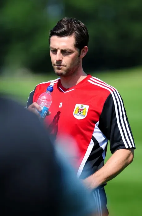Framed Print : Jamie McAllister's Unwavering Focus during Bristol City Football Club Pre-Season Training Framed Print : Jamie McAllister's Unwavering Focus during Bristol City Football Club Pre-Season Training