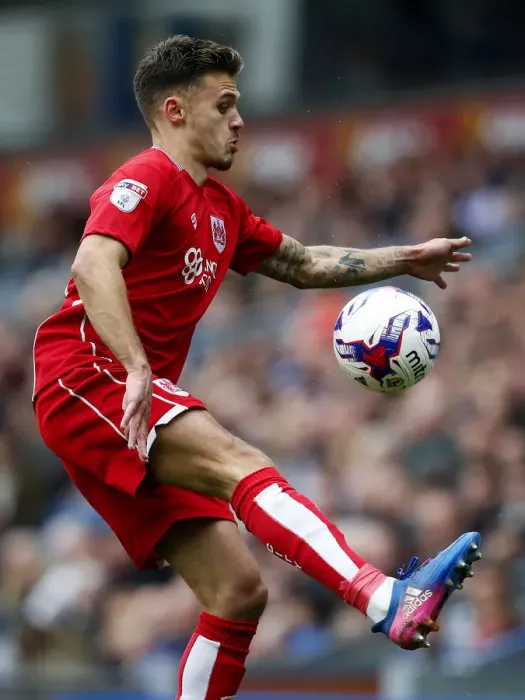 Framed Print : Jamie Paterson of Bristol City in Action against Blackburn Rovers at Ewood Park, 2017