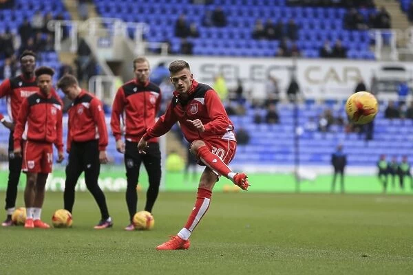 Jamie Paterson of Bristol City Warms Up Ahead of Reading Clash