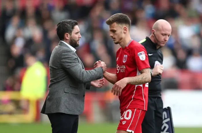 Framed Print : Jamie Paterson's Farewell: Lee Johnson Consoles Him After Substitution (Bristol City vs. Queens Park Rangers, 2017)
