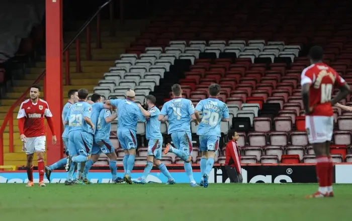 Framed Print : Jason Koumas's Goal Celebration: Tranmere Rovers Defeat Bristol City in Sky Bet League One Framed Print : Jason Koumas's Goal Celebration: Tranmere Rovers Defeat Bristol City in Sky Bet League One