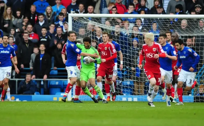Framed Print : Jason Pearce Fouls David James: A Pivotal Moment in Portsmouth vs. Bristol City Football Match Framed Print : Jason Pearce Fouls David James: A Pivotal Moment in Portsmouth vs. Bristol City Football Match
