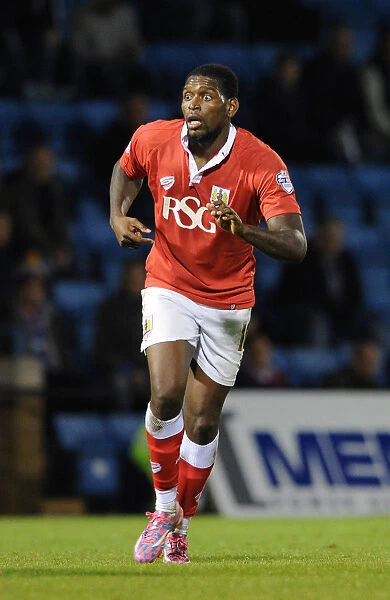 Jay Emmanuel-Thomas in Action for Bristol City against Gillingham at Priestfield Stadium, FA Cup Round One