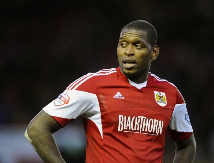Framed Print : Jay Emmanuel-Thomas in Action: Bristol City vs. Carlisle United, Sky Bet League One, February 1, 2014