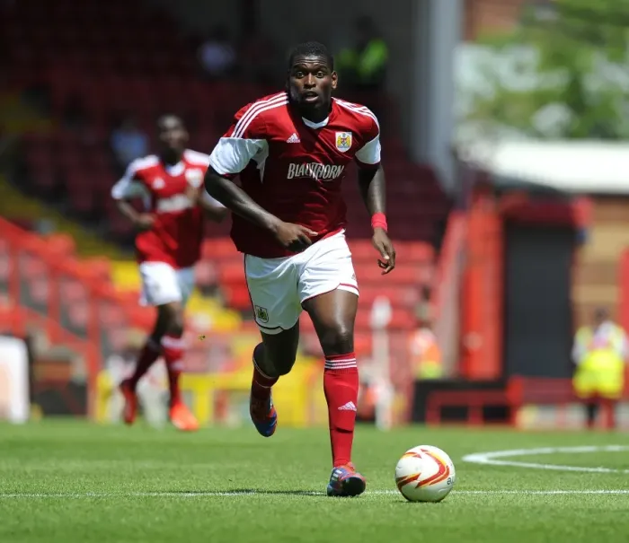 Framed Print : Jay Emmanuel-Thomas in Action: Bristol City vs Glasgow Rangers, Ashton Gate Stadium (Pre-Season Friendly) Framed Print : Jay Emmanuel-Thomas in Action: Bristol City vs Glasgow Rangers, Ashton Gate Stadium (Pre-Season Friendly)