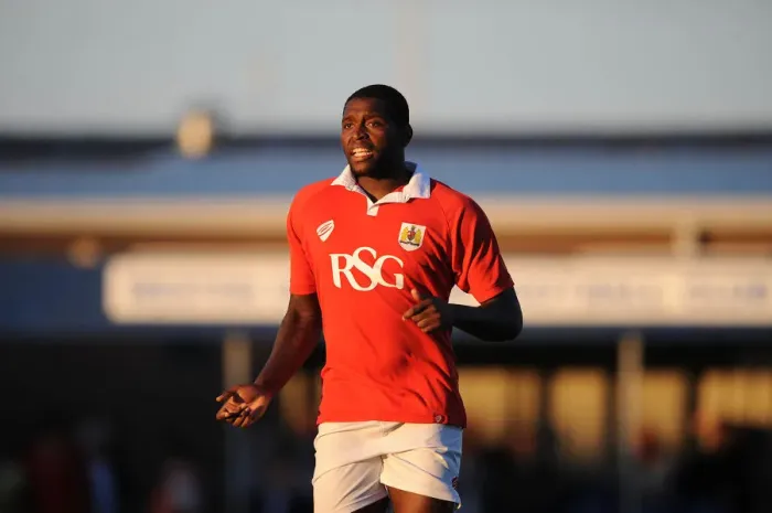 Framed Print : Jay Emmanuel-Thomas in Action: Pre-Season Friendly at Woodspring Stadium (Bristol City vs. Weston Super Mare, 2014) Framed Print : Jay Emmanuel-Thomas in Action: Pre-Season Friendly at Woodspring Stadium (Bristol City vs. Weston Super Mare, 2014)