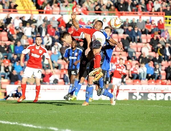 Jay Emmanuel-Thomas Appeals for Penalty: Intense Moment in Bristol City vs Swindon Town Football Match