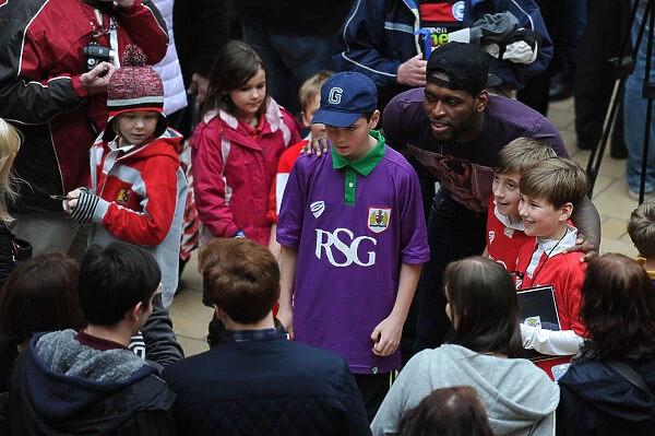 Jay Emmanuel-Thomas of Bristol City Mingles with Fans at Cabot Circus