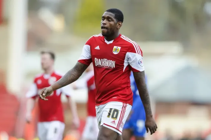 Framed Print : Jay Emmanuel-Thomas in Deep Thought: Bristol City vs Gillingham, 2014
