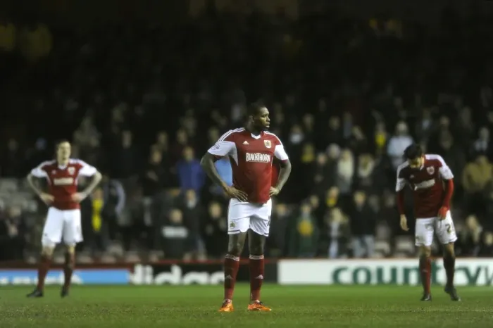 Framed Print : Jay Emmanuel-Thomas Disappointment: Bristol City vs Coventry City, 04-02-2014