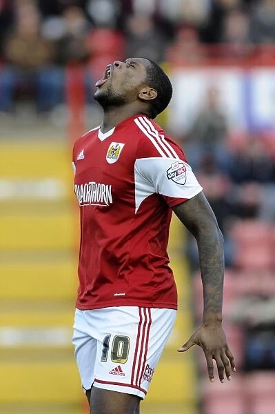 Jay Emmanuel-Thomas Reacts in Disappointment After Missed Opportunity for Bristol City against Walsall