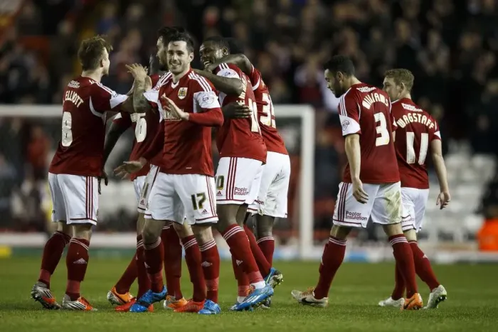 Framed Print : Jay Emmanuel-Thomas Scores Fourth Goal: Bristol City's 4-0 Lead Against Port Vale Framed Print : Jay Emmanuel-Thomas Scores Fourth Goal: Bristol City's 4-0 Lead Against Port Vale
