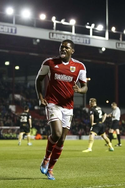 Jay Emmanuel-Thomas Scores the Opener for Bristol City in Sky Bet League One Match against Port Vale, 2014