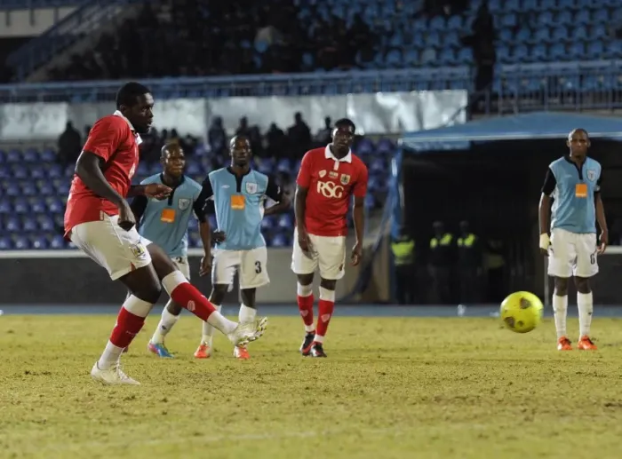 Framed Print : Jay Emmanuel-Thomas Scores Penalty for Bristol City in Botswana Tour 2014 Framed Print : Jay Emmanuel-Thomas Scores Penalty for Bristol City in Botswana Tour 2014