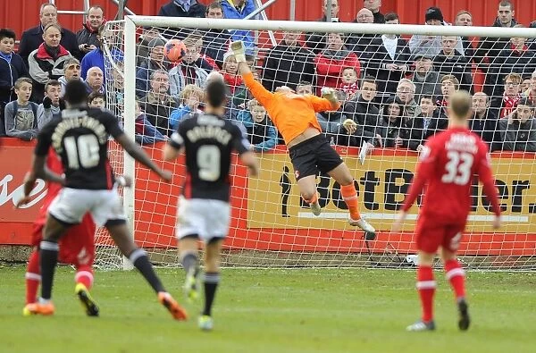 Jay Emmanuel-Thomass Stunning Goal Past Tamworth's Cameron Belford - FA Cup Second Round, Tamworth v Bristol City