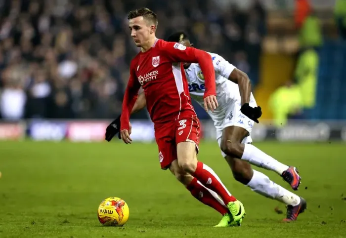 Framed Print : Joe Bryan Charges Forward: Leeds United vs. Bristol City Championship Clash, 14.02.2017