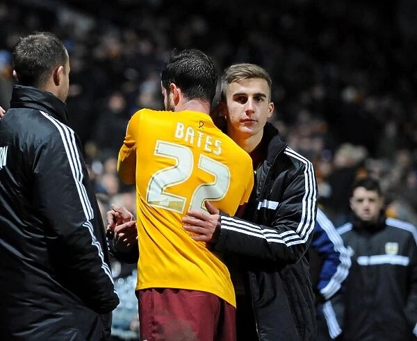 Joe Bryan and Matthew Bates: A Moment After the Bradford City vs. Bristol City Match, January 11, 2014