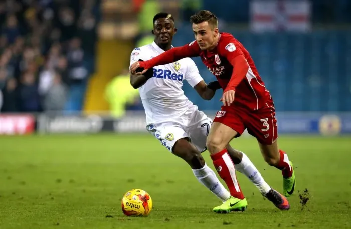 Framed Print : Joe Bryan Outmaneuvers Hadi Sacko: Leeds United vs. Bristol City Championship Clash, 2017 Framed Print : Joe Bryan Outmaneuvers Hadi Sacko: Leeds United vs. Bristol City Championship Clash, 2017