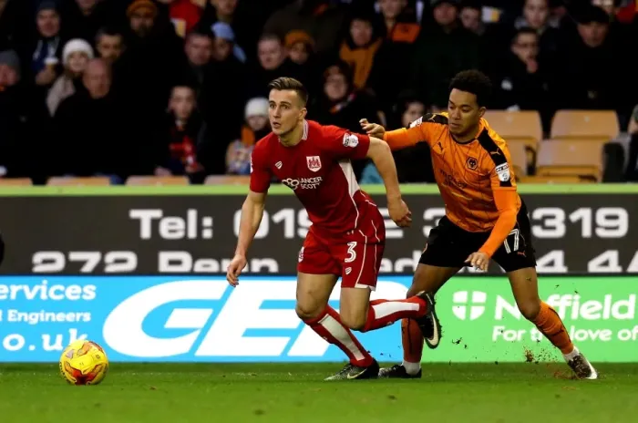Framed Print : Joe Bryan Outsmarts Helder Costa: A Pivotal Moment from the Sky Bet Championship Clash between Wolverhampton Wanderers and Bristol City (December 2016)
