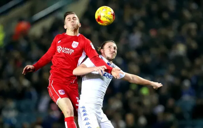 Framed Print : Joe Bryan vs Luke Ayling: Clash at Elland Road, Leeds United vs Bristol City, Sky Bet Championship Framed Print : Joe Bryan vs Luke Ayling: Clash at Elland Road, Leeds United vs Bristol City, Sky Bet Championship