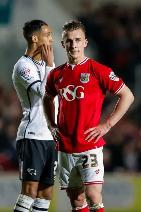 Framed Print : Joe Bryan's Disappointment: Bristol City vs. Derby County, 2016