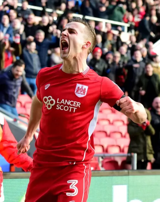 Framed Print : Joe Bryan's Emotional Championship Win Celebration: Bristol City Over Cardiff City