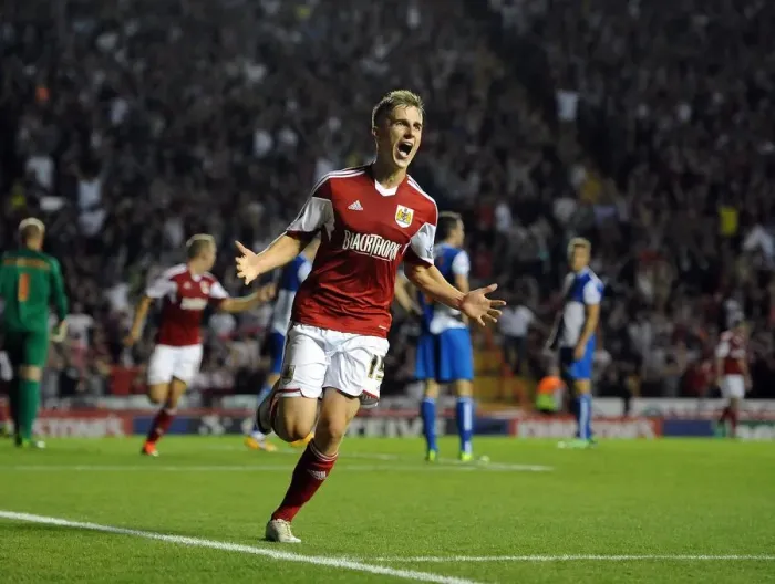 Framed Print : Joe Bryan's Goal: Bristol City Takes 2-1 Lead over Bristol Rovers in Johnstone Paint Trophy Derby