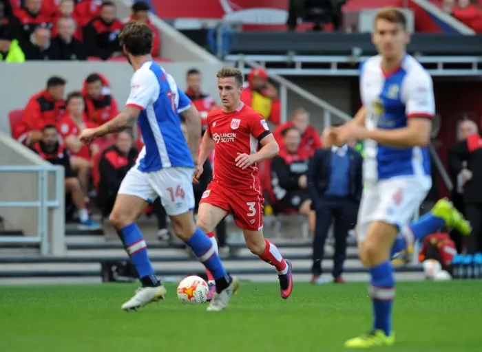 Framed Print : Joe Bryan's Thrilling Performance: Bristol City vs Blackburn Rovers in Sky Bet Championship (2016)