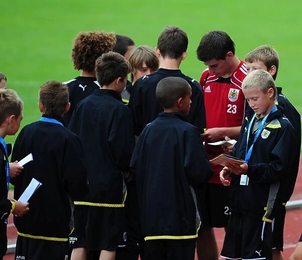 Joe Edwards of Bristol City Signing Autographs During Training