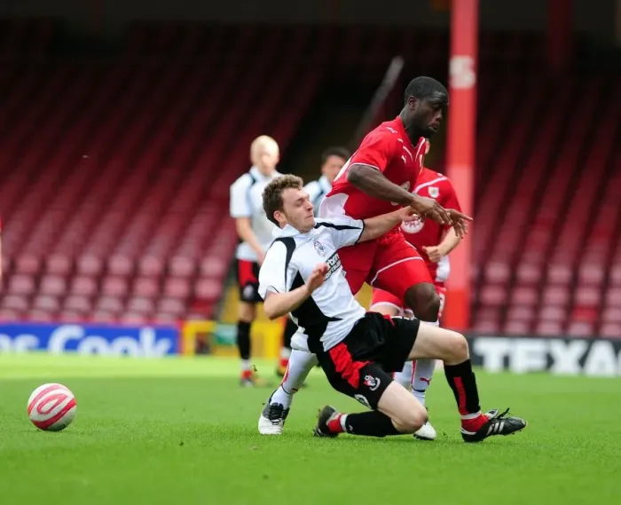 Framed Print : John Akinde in Action: Bristol City vs Bournemouth Reserves