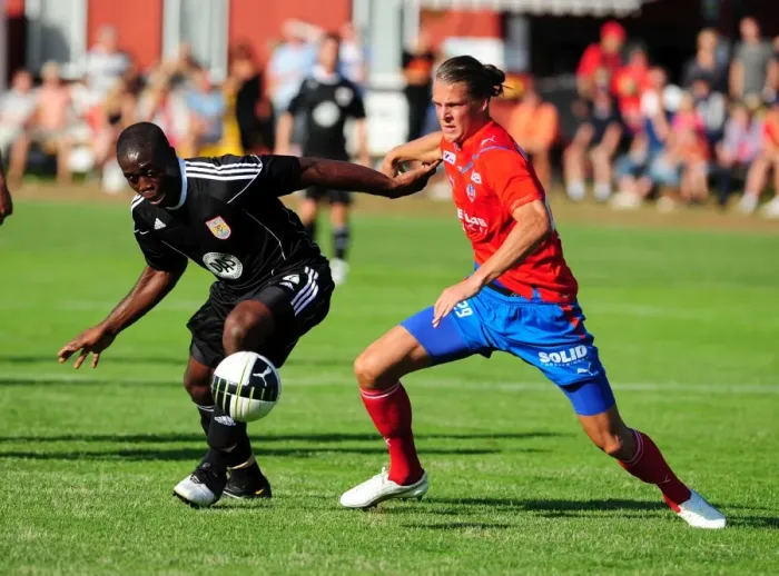 Framed Print : John Akinde Fights for Possession: Helsingborgs IF vs. Bristol City Framed Print : John Akinde Fights for Possession: Helsingborgs IF vs. Bristol City