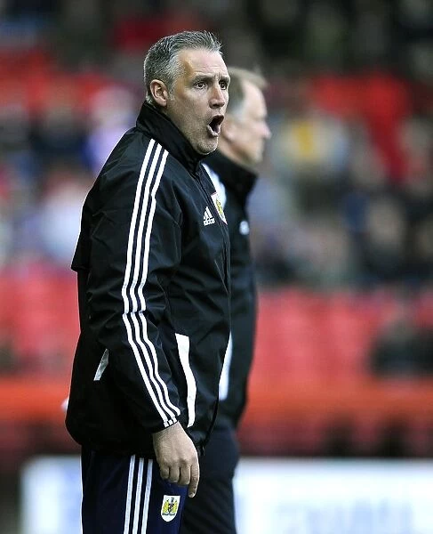 John Pemberton Coaches Bristol City During Oldham Athletic Match, Sky Bet League One, 2013