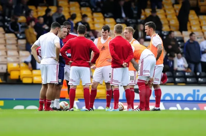 Framed Print : John Pemberton Coaches Bristol City Players at Vale Park, 2013 Framed Print : John Pemberton Coaches Bristol City Players at Vale Park, 2013