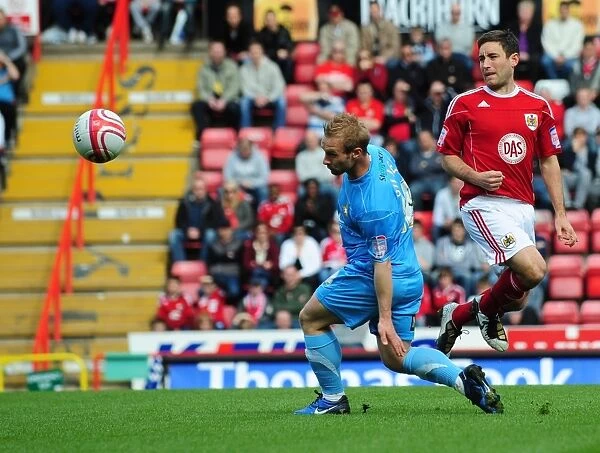Johnson Scores Past Gillett: Bristol City vs Doncaster Rovers, Championship Match, April 2011