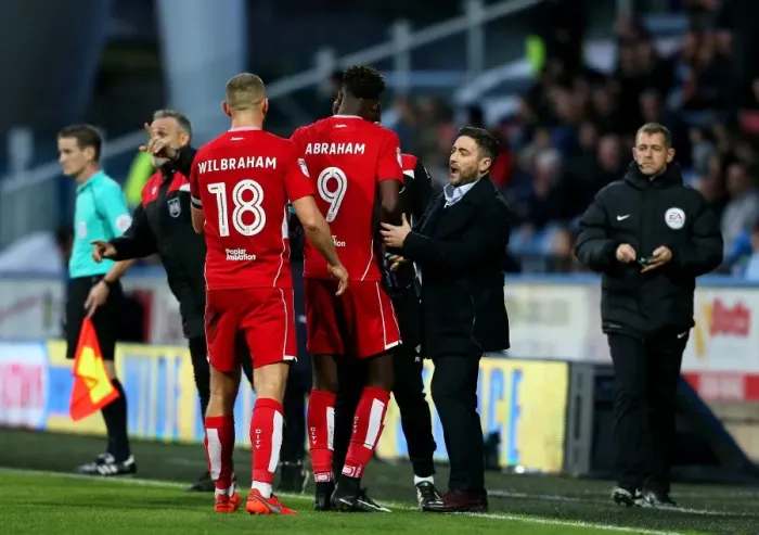 Framed Print : Johnson Urges On Bristol City Players After Equalizer vs. Huddersfield Town (10 / 12 / 2016)