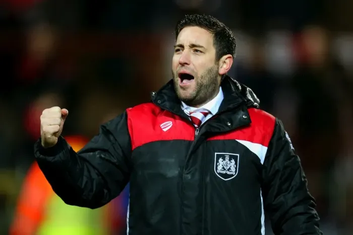 Framed Print : Johnson's Jubilant Moment: Bristol City Celebrate FA Cup Upset Over Fleetwood Town