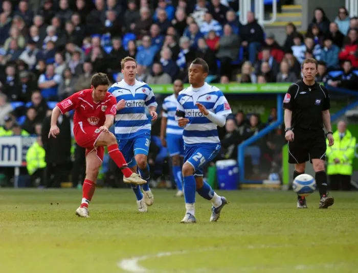 Framed Print : Johnson's Shot at Madejski Stadium: Bristol City vs. Reading, Championship 2010