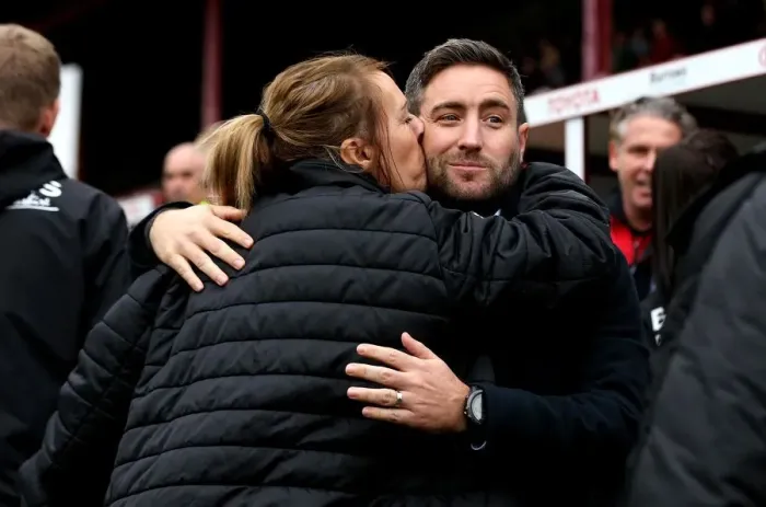 Framed Print : Johnson's Warm Embrace: A Unique Moment Between Lee and Barnsley Staff During Barnsley vs. Bristol City Championship Match Framed Print : Johnson's Warm Embrace: A Unique Moment Between Lee and Barnsley Staff During Barnsley vs. Bristol City Championship Match