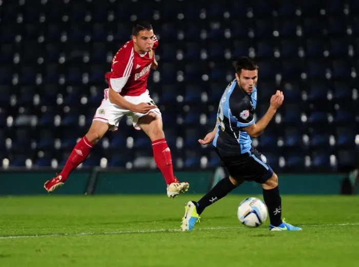 Framed Print : Johnstone's Paint Trophy: Wycombe Wanderers vs. Bristol City, 8th October 2013 - Football Match at Adams Park, High Wycombe Framed Print : Johnstone's Paint Trophy: Wycombe Wanderers vs. Bristol City, 8th October 2013 - Football Match at Adams Park, High Wycombe