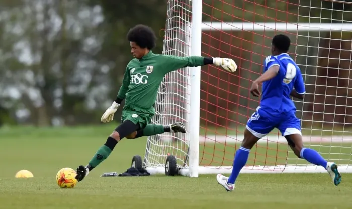 Framed Print : Jojo Wollacott in Action: Bristol City U21s vs Ipswich Town Framed Print : Jojo Wollacott in Action: Bristol City U21s vs Ipswich Town