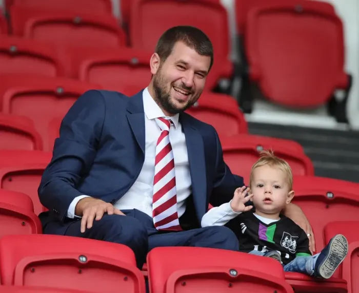 Framed Print : Jon Lansdown and His Child: A Dad's Day Out at the Bristol City vs Burnley Match, 2015