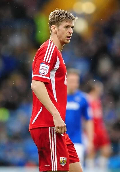 Jon Stead of Bristol City Faces Off Against Portsmouth at Fratton Park, 2012